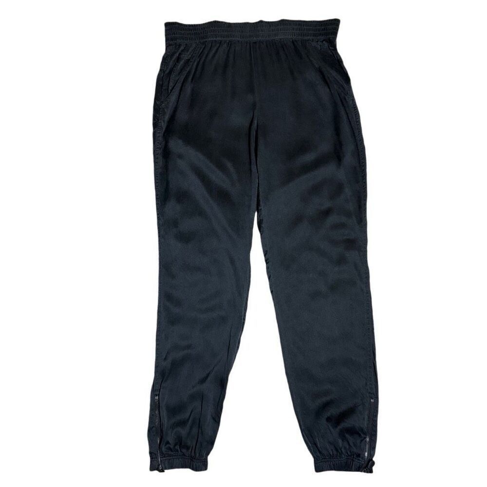 T by Alexander Wang Black 100% Silk Jogger Pants size Small